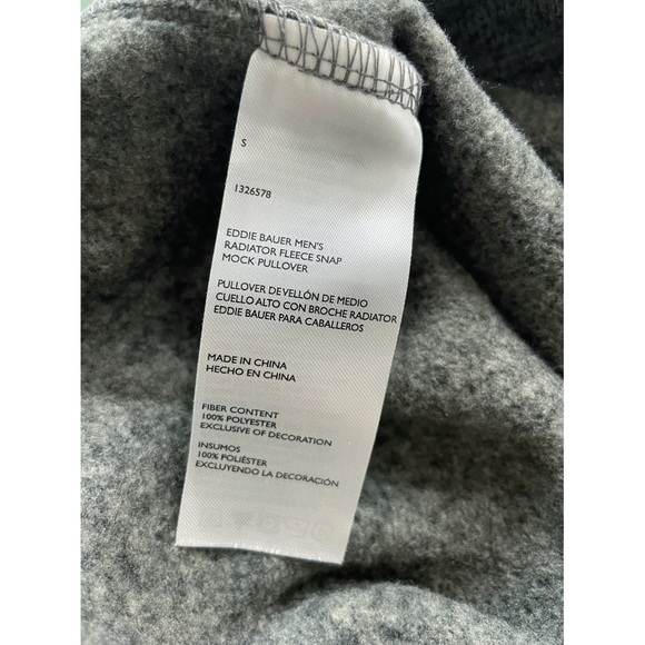 Eddie Bauer Men’s Snap Radiator Fleece Sweater medium grey - Picture 6 of 6